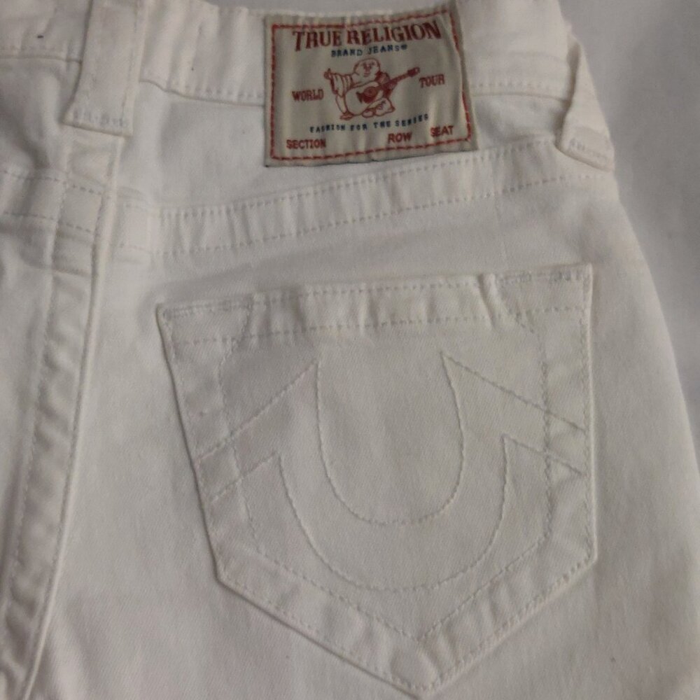 True Religion Brand Jeans White Denim Maisie High Rise Shorts NWT $129 - Picture 8 of 16